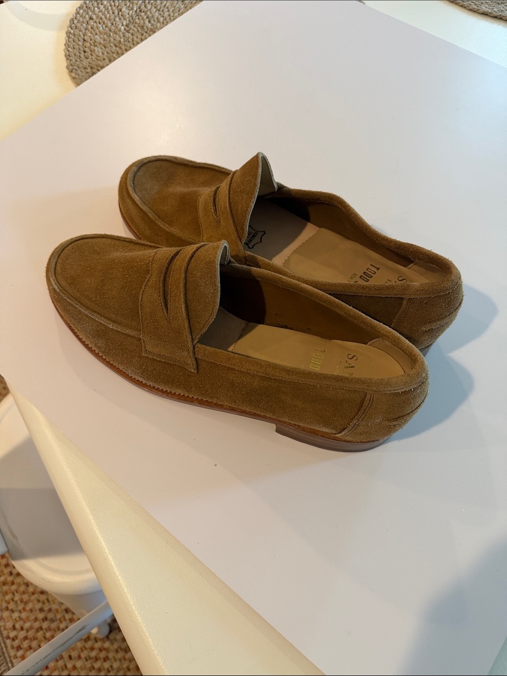 Todd Snyder X Sanders Edwin Suede Loafers Tan Brown.  Sz 11.5.  NWOB. Box45